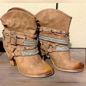 Light Brown Embellished Boots